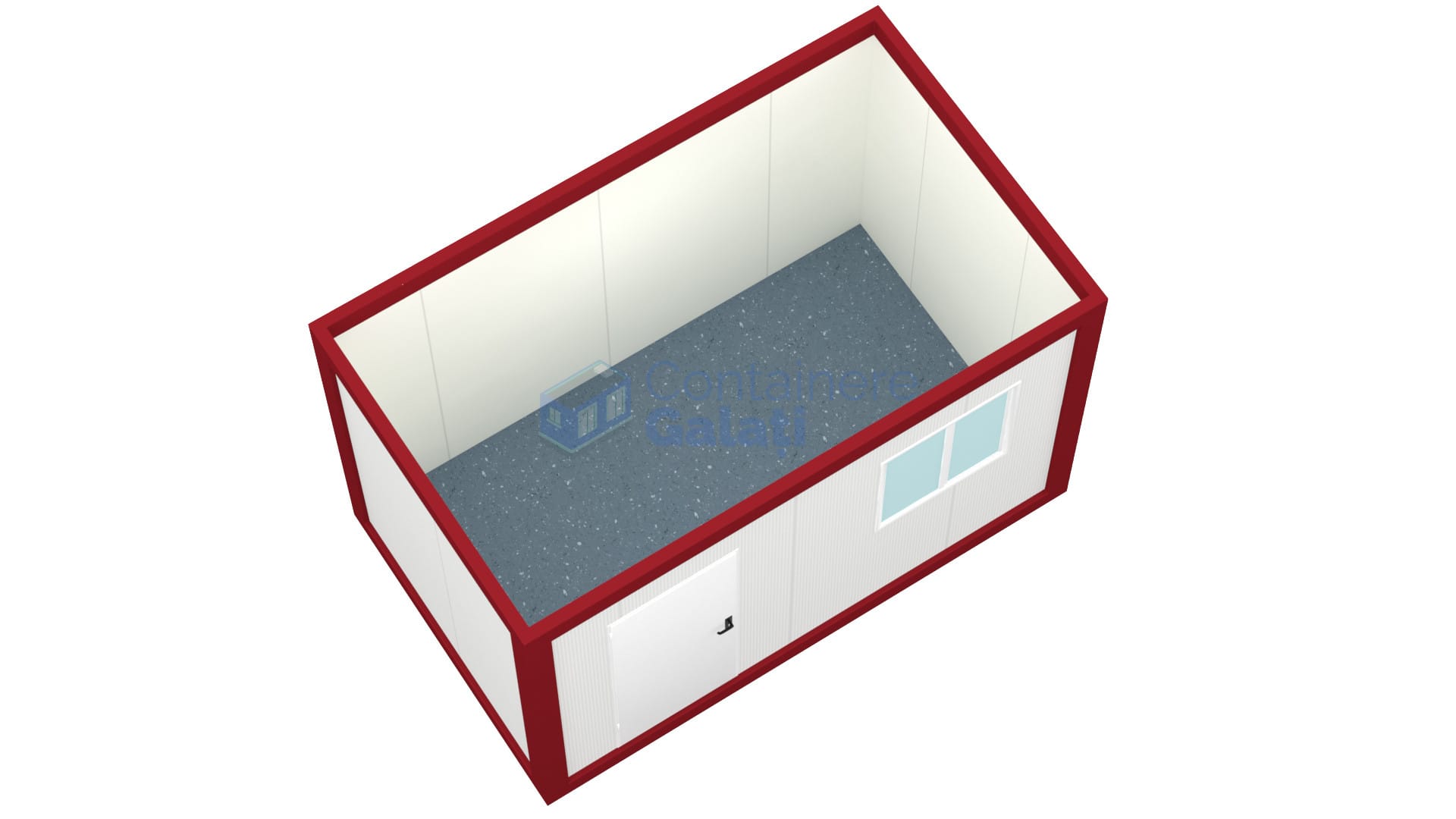 container birou galati 4metri 1geam rosu1