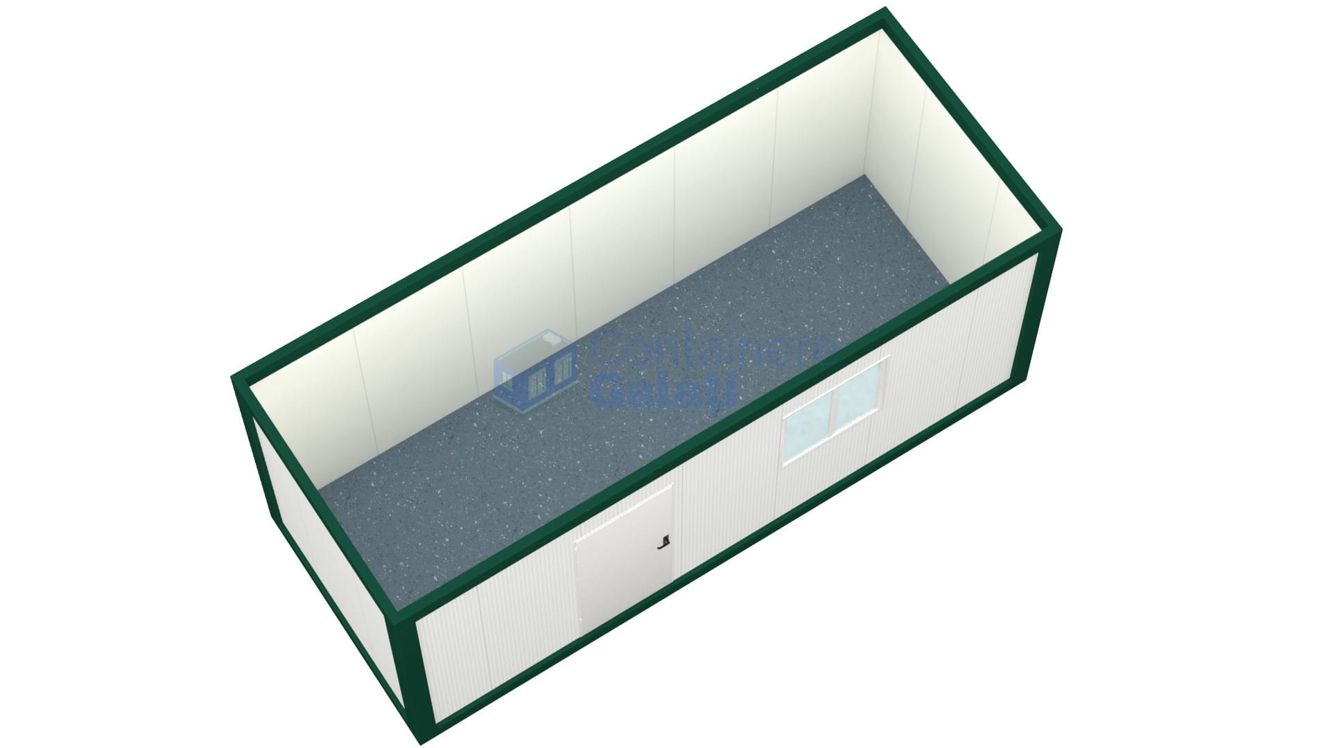 container birou galati 6metri 1geam verde2