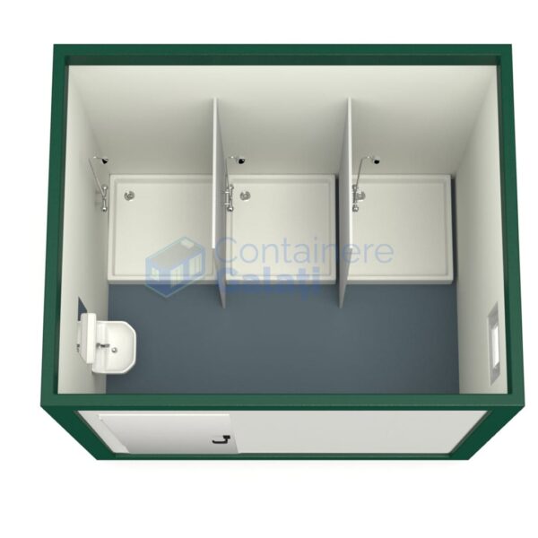 container sanitar galati 3metri 3dusuri verde