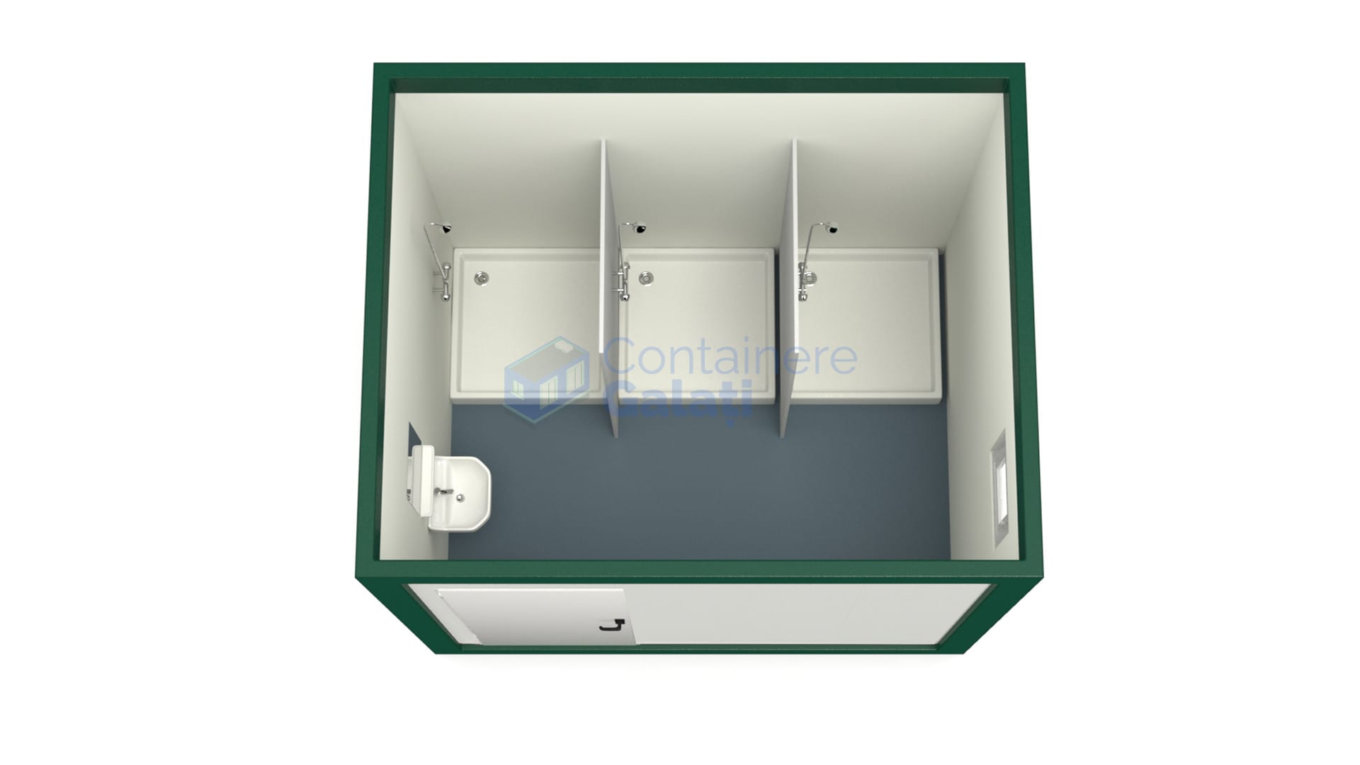 container sanitar galati 3metri 3dusuri verde