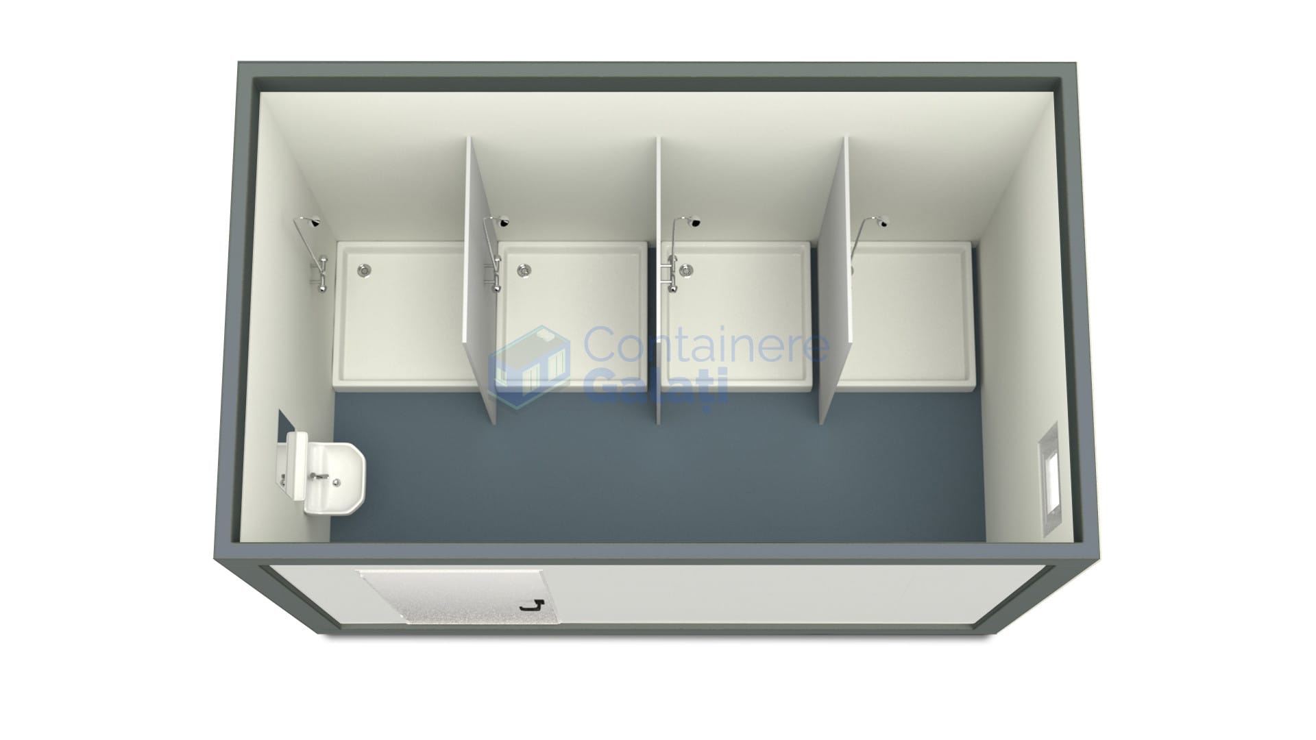 container sanitar galati 4metri 4dusuri gri