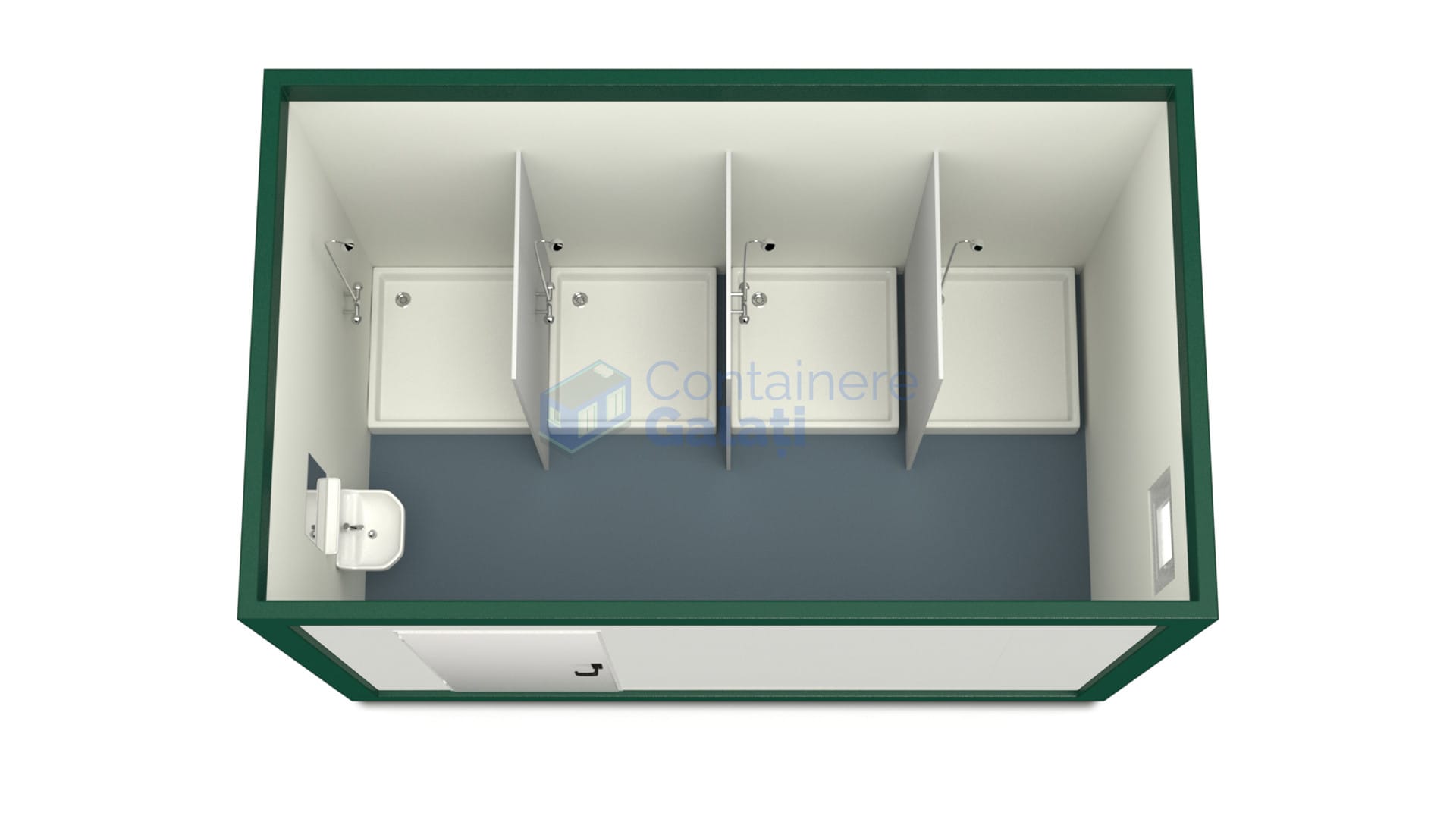 container sanitar galati 4metri 4dusuri verde