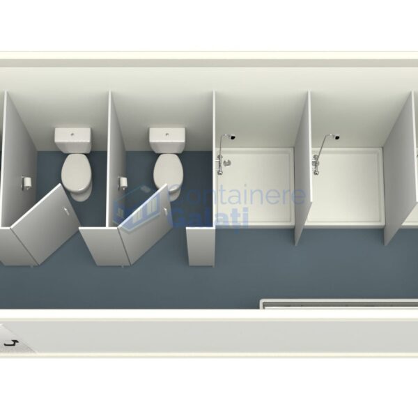 container sanitar galati 6metri 3dusuri 3wc alb