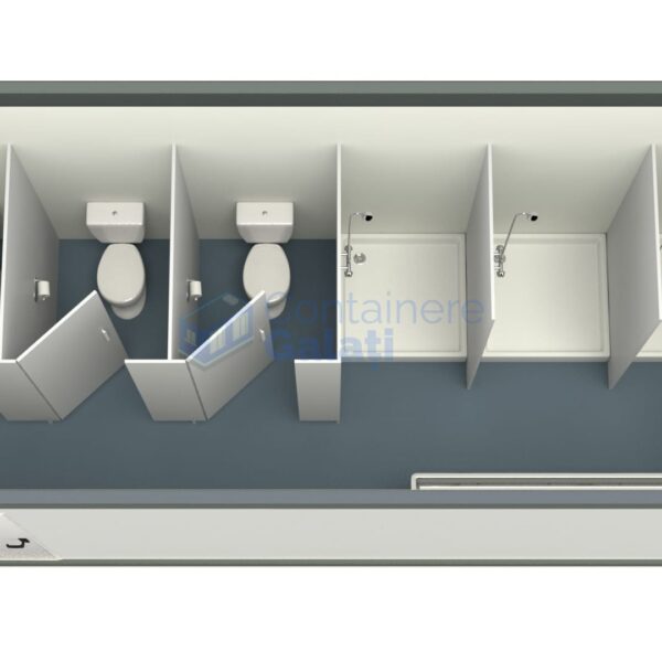 container sanitar galati 6metri 3dusuri 3wc gri