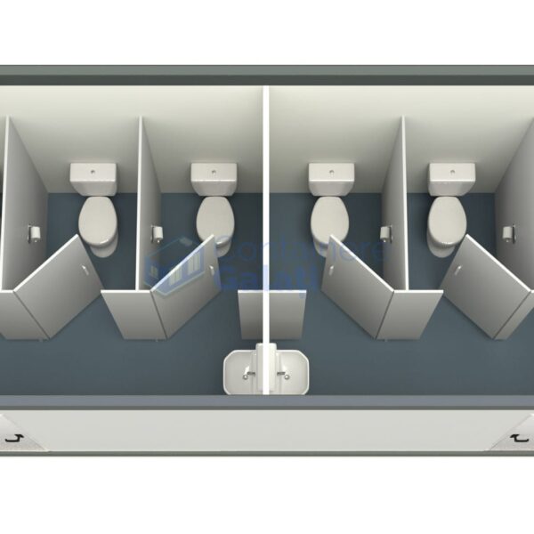 container sanitar galati 6metri 5wc gri