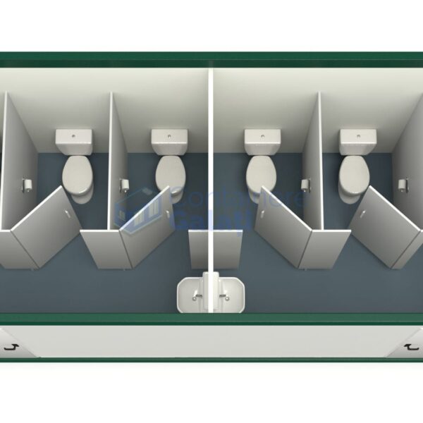 container sanitar galati 6metri 5wc verde